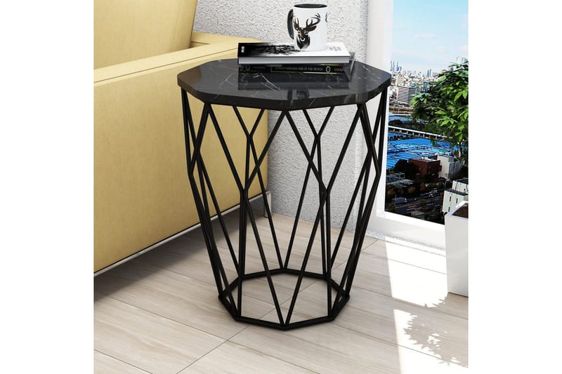 Bojana Sidebord Rundt 46 cm - Svart - Møbler - Bord - Avlastningsbord & sidobord - Lampebord & sidebord