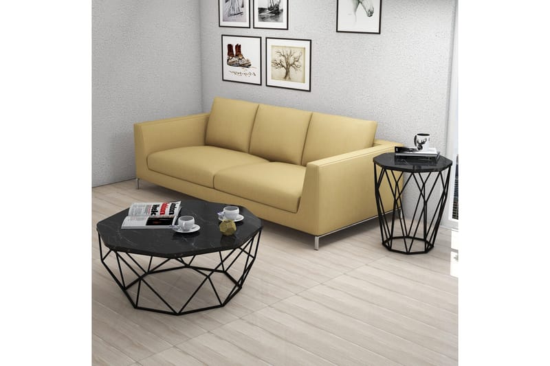 Bojana Sidebord Rundt 46 cm - Svart - Møbler - Bord - Avlastningsbord & sidobord - Lampebord & sidebord