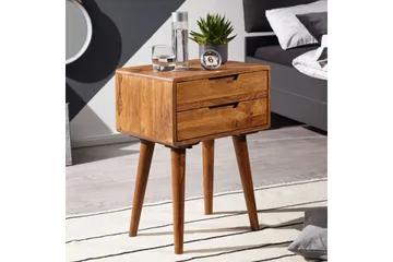 Eshott Nattbord 47 cm med Oppbevaring og Skuffer i Tre - Brun - Møbler - Bord - Avlastningsbord & sidobord - Sengebord & nattbord