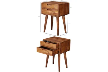 Eshott Nattbord 47 cm med Oppbevaring og Skuffer i Tre - Brun - Møbler - Bord - Avlastningsbord & sidobord - Sengebord & nattbord