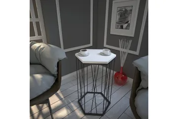 Falan Sidebord 40 cm Heksagon - Hvit/Svart - Møbler - Bord - Avlastningsbord & sidobord - Lampebord & sidebord