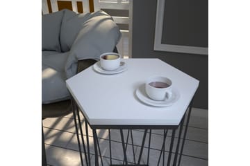 Falan Sidebord 40 cm Heksagon - Hvit/Svart - Møbler - Bord - Avlastningsbord & sidobord - Lampebord & sidebord