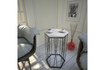 Falan Sidebord 40 cm Sekskant - Hvit/Svart - Møbler - Bord - Avlastningsbord & sidobord - Lampebord & sidebord