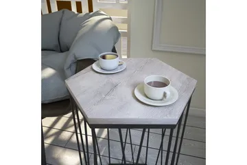 Falan Sidebord 40 cm Sekskant - Hvit/Svart - Møbler - Bord - Avlastningsbord & sidobord - Lampebord & sidebord