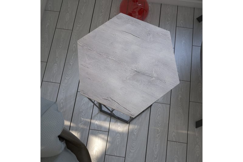 Falan Sidebord 40 cm Sekskant - Hvit/Svart - Møbler - Bord - Avlastningsbord & sidobord - Lampebord & sidebord