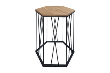 Falan Sidebord 40 cm Sekskant - Lysebrun/Svart - Møbler - Bord - Avlastningsbord & sidobord - Lampebord & sidebord