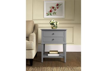 Franklin Sidebord 56 cm 2 Skuffer Grå - Dorel Home - Møbler - Bord - Avlastningsbord & sidobord - Lampebord & sidebord