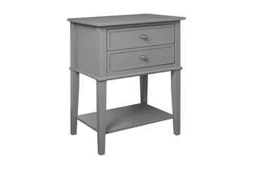 Franklin Sidebord 56 cm 2 Skuffer Grå - Dorel Home - Møbler - Bord - Avlastningsbord & sidobord - Lampebord & sidebord