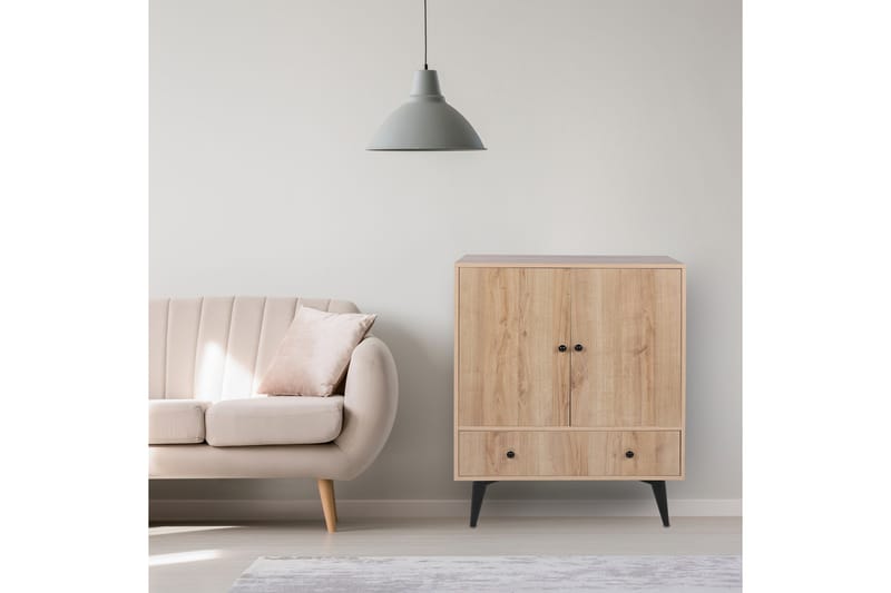 Gibia Side Avlastningsbord 90 cm - Natur / Svart - Møbler - Bord - Avlastningsbord & sidobord - Lampebord & sidebord