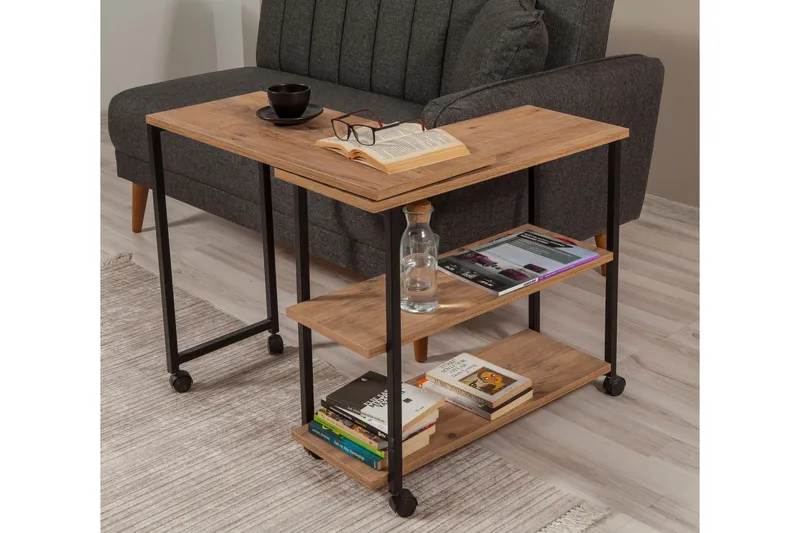 Lantenot Sidebord 76cm - Natur / Svart - Møbler - Bord - Avlastningsbord & sidobord - Lampebord & sidebord