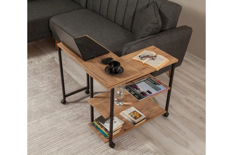 Lantenot Sidebord 76cm - Natur / Svart - Møbler - Bord - Avlastningsbord & sidobord - Lampebord & sidebord