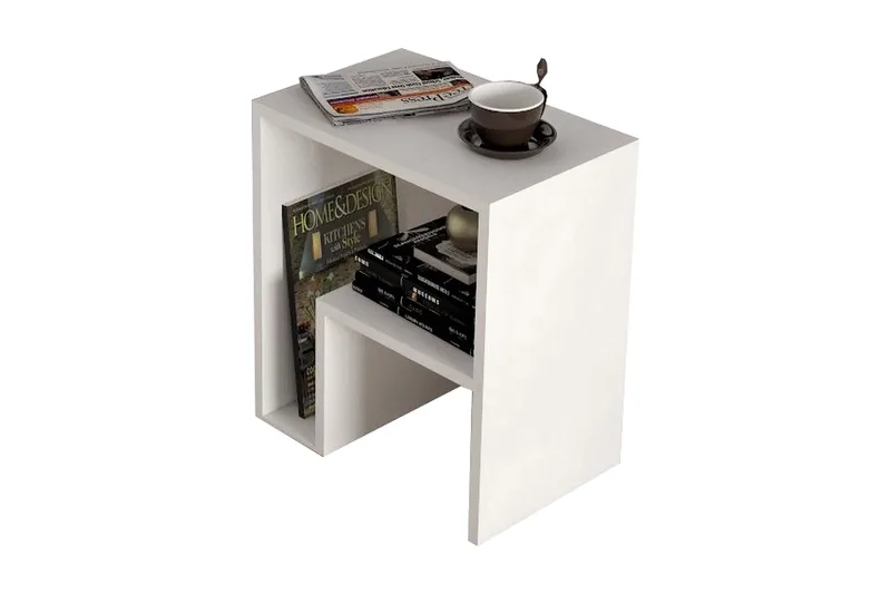 Malem Sidebord 52 cm 2 Hyller - Hvit - Møbler - Bord - Avlastningsbord & sidobord - Lampebord & sidebord