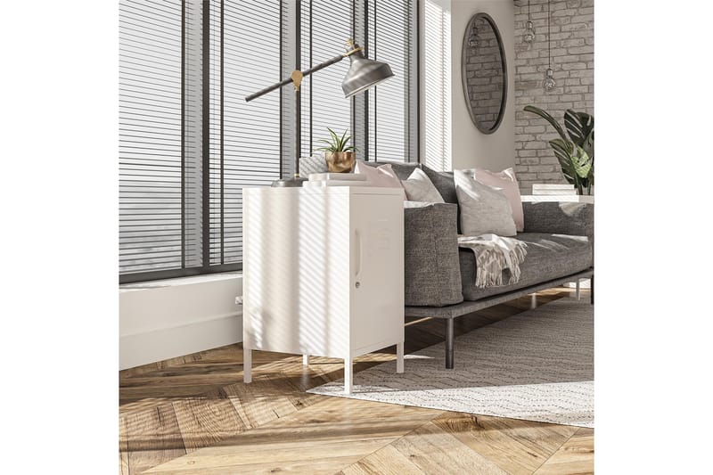 Mission District Sidebord 38x40 cm Hvit - Dorel Home - Møbler - Bord - Avlastningsbord & sidobord - Lampebord & sidebord