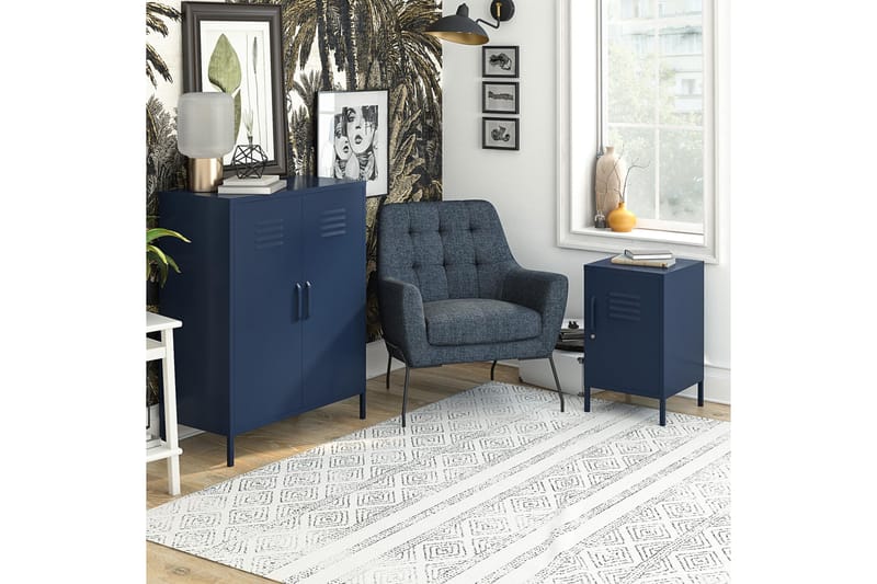 Moon Phases Sidebord 38x40 cm Blå - Dorel Home - Møbler - Bord - Avlastningsbord & sidobord - Lampebord & sidebord