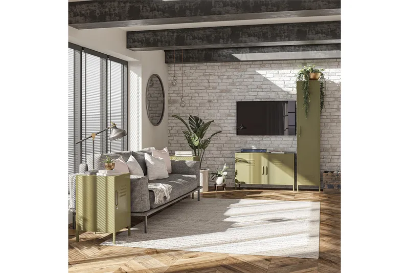 Moriah Sidebord 38x40 cm Olivengrønn - Dorel Home - Møbler - Bord - Avlastningsbord & sidobord - Lampebord & sidebord