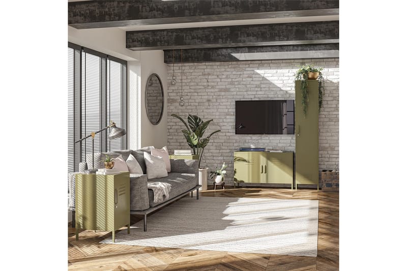 Moriah Sidebord 38x40 cm Olivengrønn - Dorel Home - Møbler - Bord - Avlastningsbord & sidobord - Lampebord & sidebord