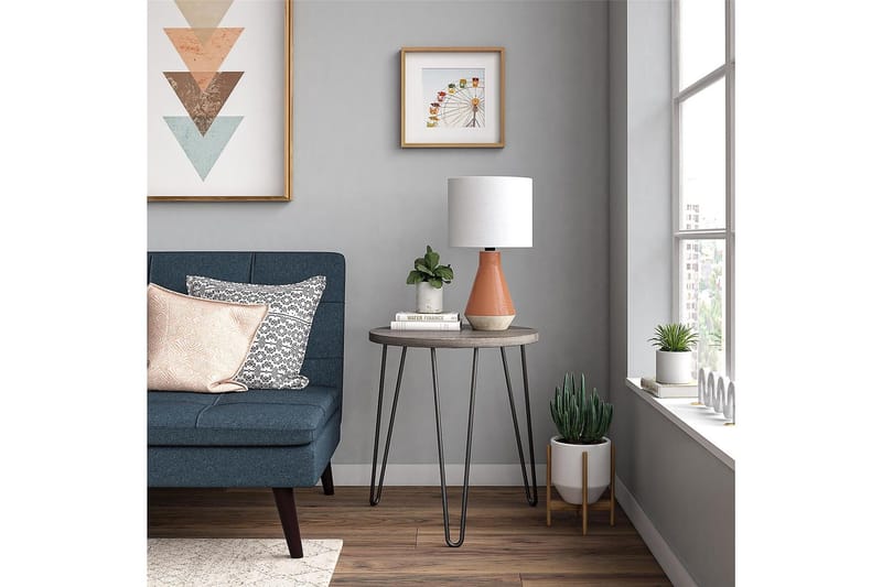 Owen Avlastningsbord 50 cm Grå - Dorel Home - Møbler - Bord - Avlastningsbord & sidobord - Lampebord & sidebord