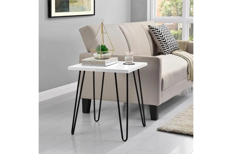 Owen Avlastningsbord 50 cm Hvit - Dorel Home - Møbler - Bord - Avlastningsbord & sidobord - Lampebord & sidebord