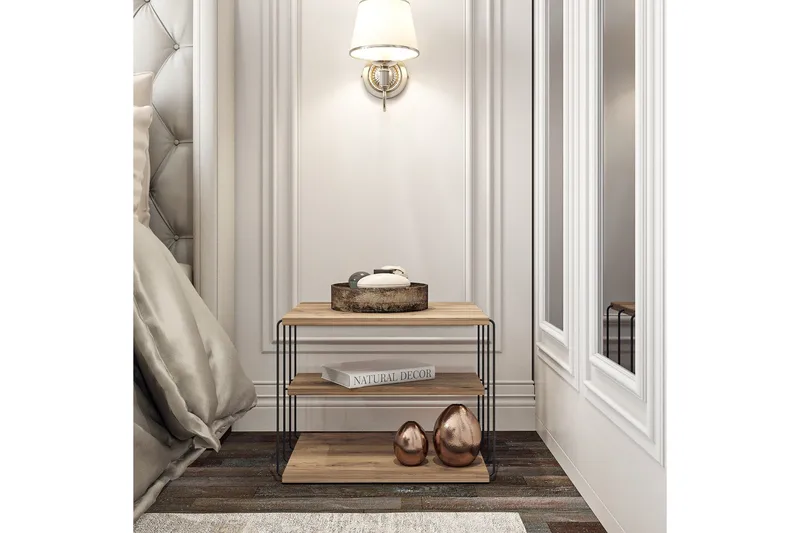 Side Table Eik|Svart - Natur / Svart - Møbler - Bord - Avlastningsbord & sidobord - Lampebord & sidebord