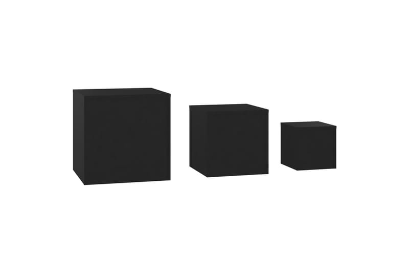 Sidebord 3 stk svart sponplate - Svart - Lampebord & sidebord - Brettbord og småbord