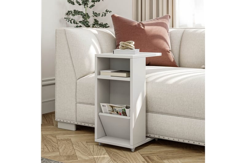 Sidebord 63 cm - Hvit - Møbler - Bord - Avlastningsbord & sidobord - Lampebord & sidebord