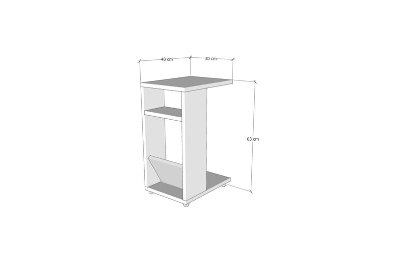 Sidebord 63 cm - Hvit - Møbler - Bord - Avlastningsbord & sidobord - Lampebord & sidebord