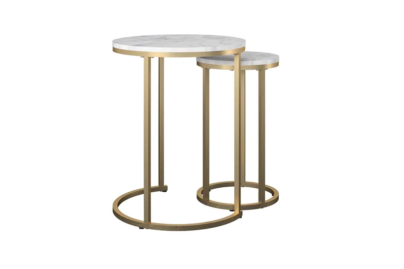 Sidebord Ameliano Marmor, Hvit