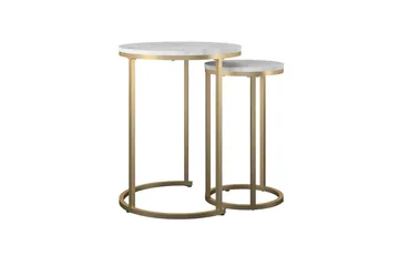 Sidebord Ameliano Marmor - Hvit - Møbler - Bord - Avlastningsbord & sidobord - Lampebord & sidebord