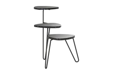 Sidebord AtHena 55 cm Marmorlook/Svart - Novogratz - Møbler - Bord - Avlastningsbord & sidobord - Lampebord & sidebord