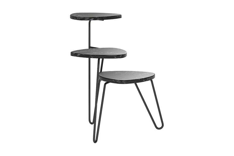 Sidebord AtHena 55 cm Marmorlook/Svart - Marmorbord - Lampebord & sidebord - Brettbord og småbord