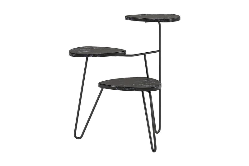 Sidebord AtHena 55 cm Marmorlook/Svart - Novogratz - Møbler - Bord - Avlastningsbord & sidobord - Lampebord & sidebord