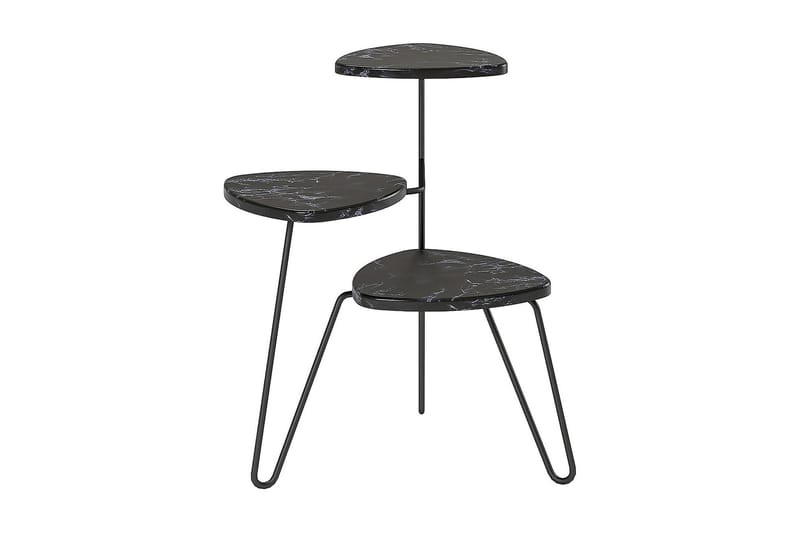 Sidebord AtHena 55 cm Marmorlook/Svart - Novogratz - Møbler - Bord - Avlastningsbord & sidobord - Lampebord & sidebord