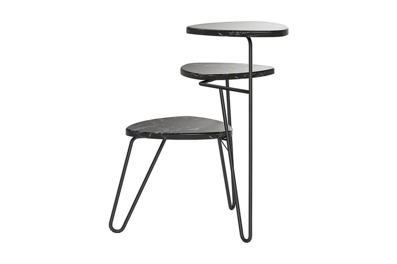 Sidebord AtHena 55 cm Marmorlook/Svart - Novogratz - Møbler - Bord - Avlastningsbord & sidobord - Lampebord & sidebord