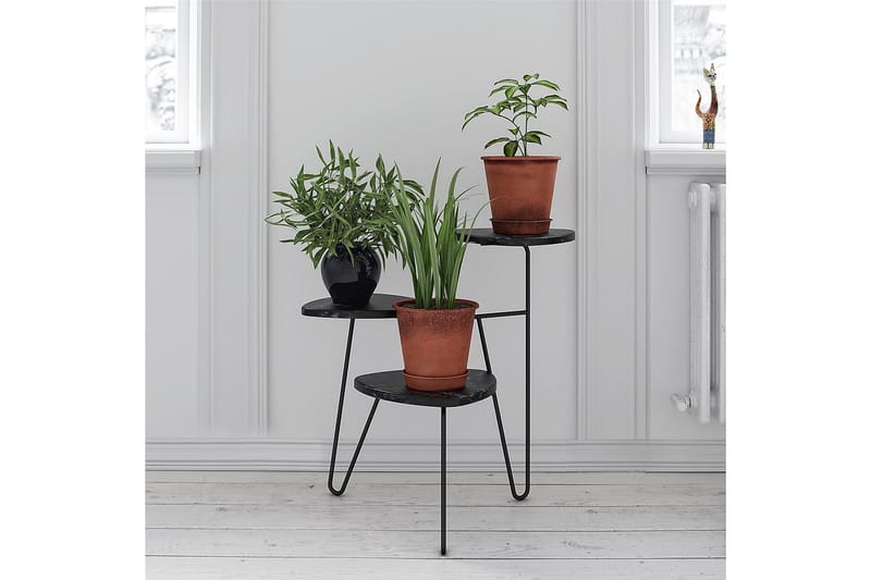 Sidebord AtHena 55 cm Marmorlook/Svart - Novogratz - Møbler - Bord - Avlastningsbord & sidobord - Lampebord & sidebord