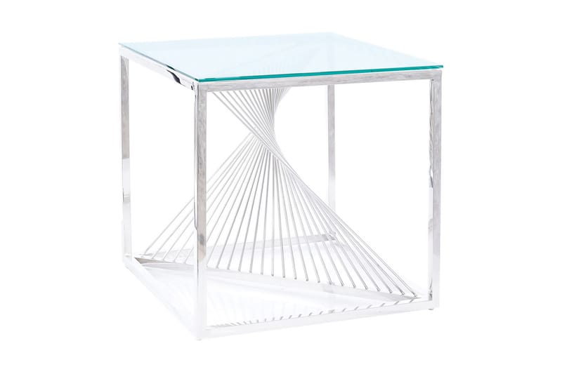 Sidebord Eldur 55 cm - Transparent Glass/Sølv - Lampebord & sidebord - Brettbord og småbord