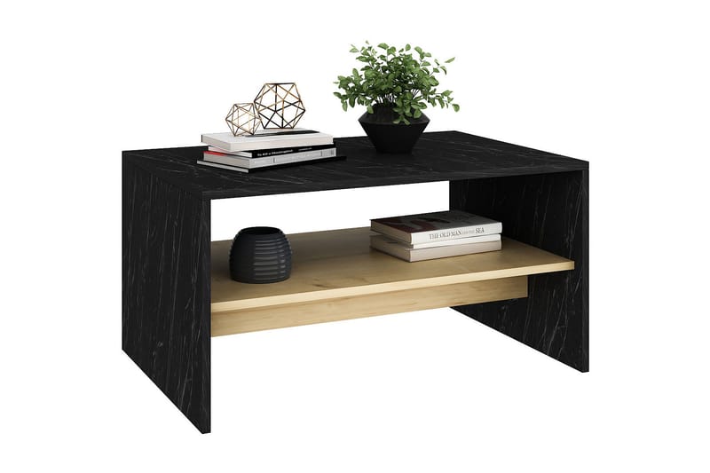 Sidebord Faithanit 90 cm - Svart/Lys Natur - Møbler - Bord - Avlastningsbord & sidobord - Lampebord & sidebord