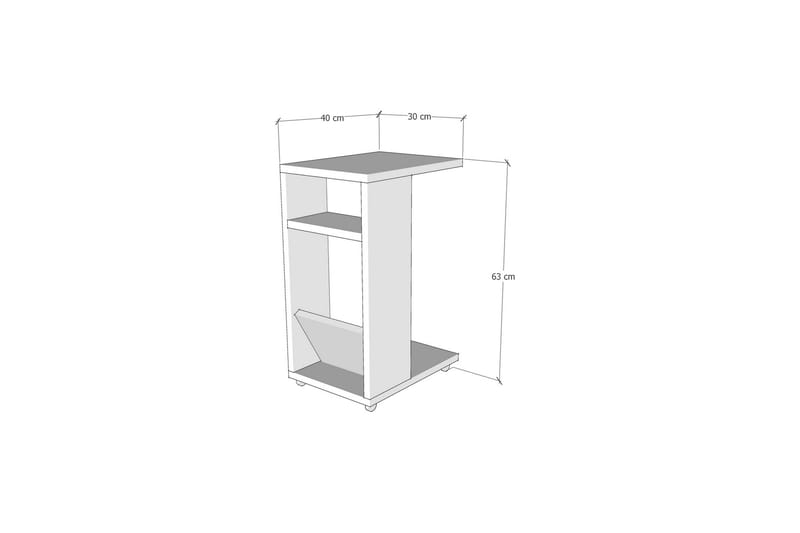 Sidebord Filint 63 cm - Hvit - Lampebord & sidebord - Brettbord og småbord