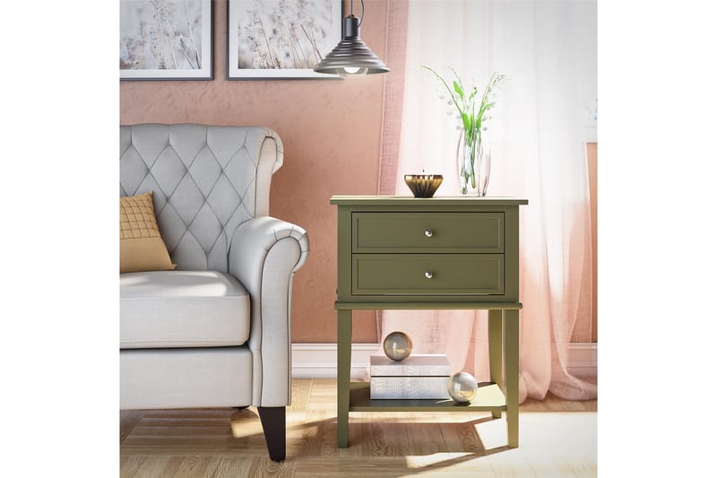 Sidebord Franklin 56x39 cm Olivengrønn - Queer Eye - Møbler - Bord - Avlastningsbord & sidobord - Lampebord & sidebord