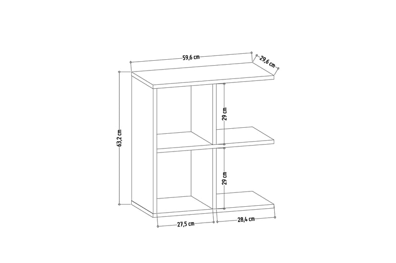 Sidebord Hamlets 60 cm - Hvit / Antrasitt / Svart - Lampebord & sidebord - Brettbord og småbord