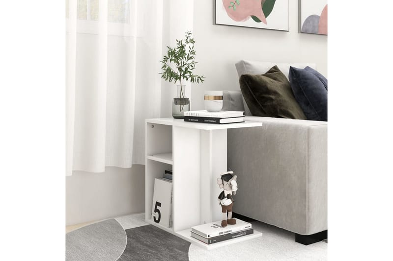 Sidebord hvit 50x30x50 cm sponplate - Hvit - Lampebord & sidebord - Brettbord og småbord