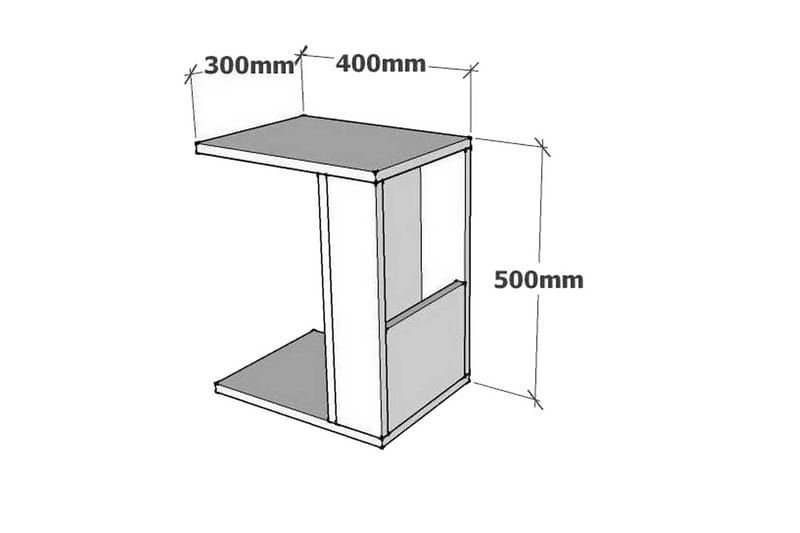 Sidebord Kesnacken 30x50x30 cm - Hvit - Lampebord & sidebord - Brettbord og småbord