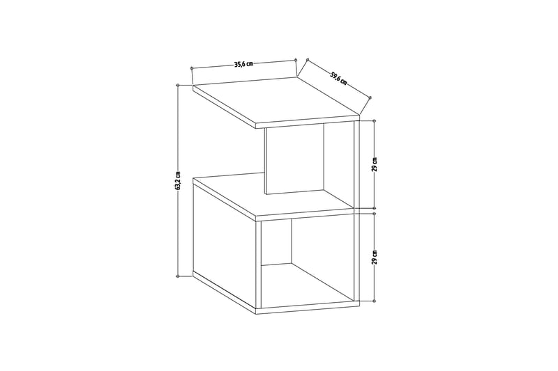 Sidebord Larmona 60 cm - Hvit - Lampebord & sidebord - Brettbord og småbord