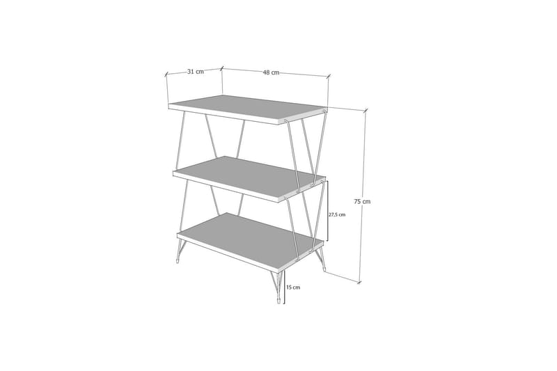 Sidebord Lazando 48 cm - Antrasitt/Svart - Lampebord & sidebord - Brettbord og småbord