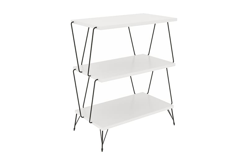 Sidebord Lazando 48 cm - Hvit/Svart - Lampebord & sidebord - Brettbord og småbord