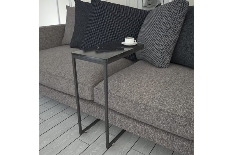Sidebord Mertha 46 cm - Svart/Hvit - Lampebord & sidebord - Brettbord og småbord