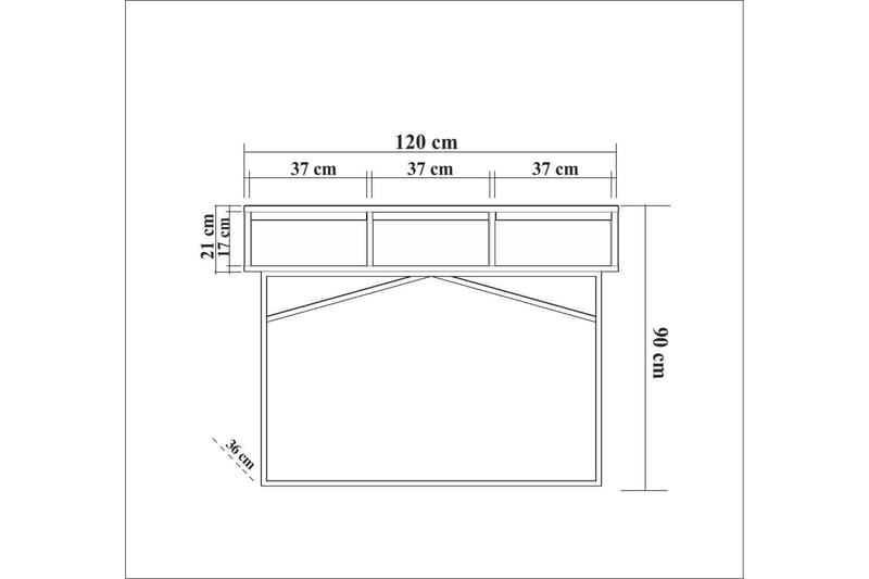 Sidebord Mitcha 120 cm - Mørkebrun/Svart - Lampebord & sidebord - Brettbord og småbord