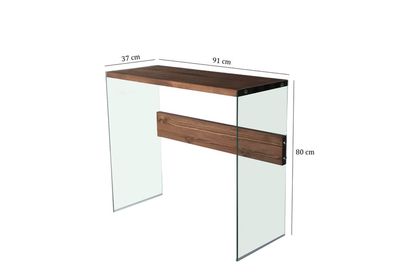 Sidebord Niagarania 91 cm - Mørkebrun / herdet glass - Lampebord & sidebord - Brettbord og småbord