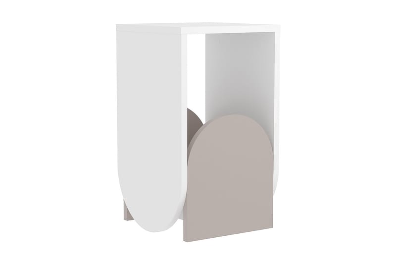 Sidebord Nunn 32 cm - Hvit / Beige / Lysebrun - Lampebord & sidebord - Brettbord og småbord