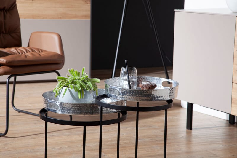 Sidebord Rachid 33 cm Rund - Sølv - Møbler - Bord - Avlastningsbord & sidobord - Lampebord & sidebord