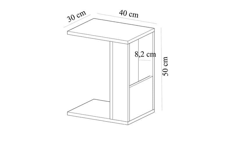 Sidebord Rubinas 30x50x30 cm - Hvit - Lampebord & sidebord - Brettbord og småbord